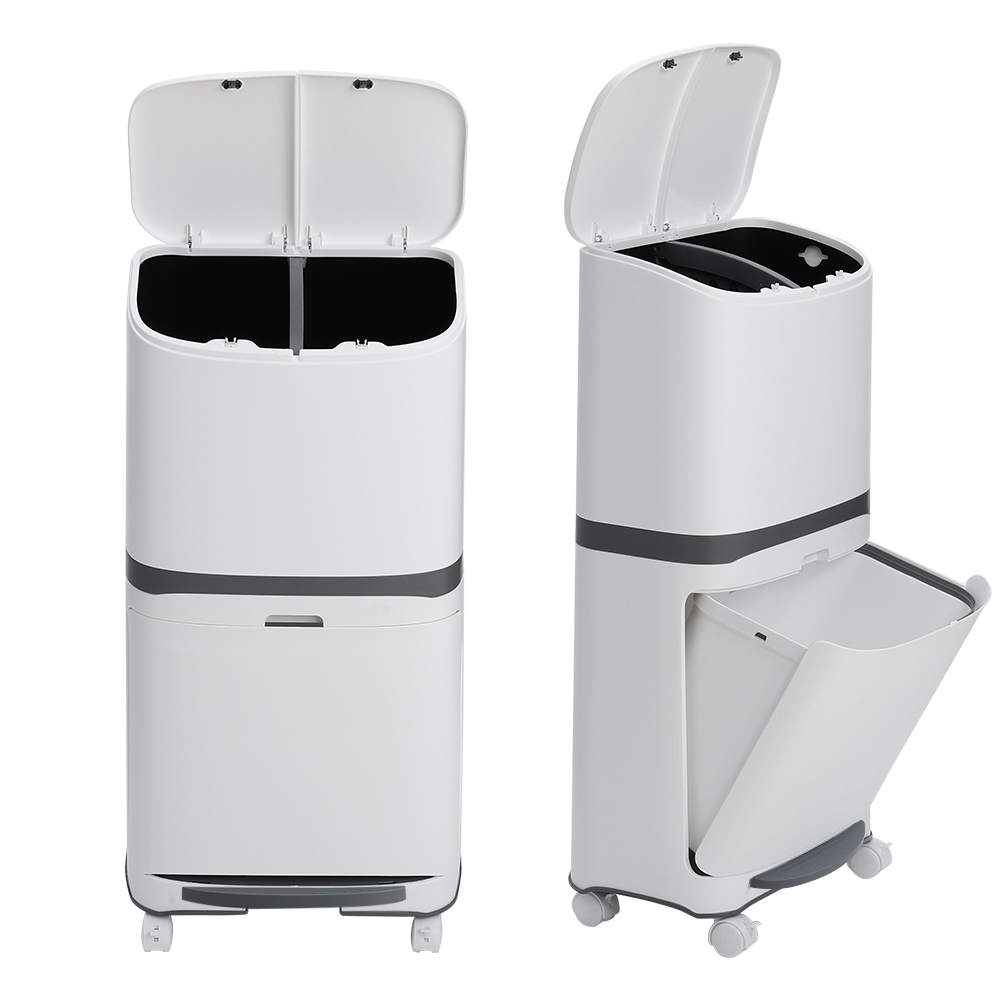 48L Waste Bin Detail 1 Dual Compartment & Opening Mechanism