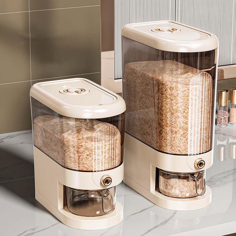 Airtight Rice Storage Container 5kg & 10kg - Moisture Proof, Double Sealed, With Measuring Cup