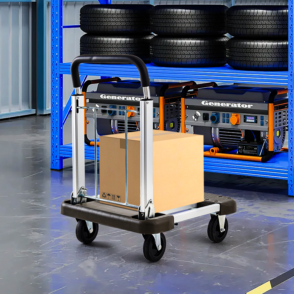 2-in-1 Hand Trucks Dolly, 330Lbs Hand Cart With Basket,Foldable Hand